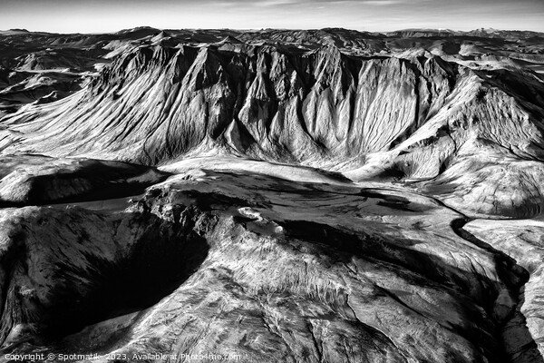Aerial Landmannalaugar National Park Iceland volcanic mountains  Picture Board by Spotmatik 