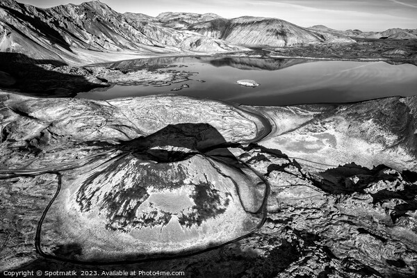 Aerial Icelandic view of Landmannalaugar dormant volcano Picture Board by Spotmatik 
