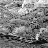 Buy canvas prints of Aerial natural steam rising fissures Landmannalaugar  by Spotmatik 