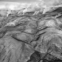 Buy canvas prints of Aerial of hot springs Iceland volcanic Landmannalaugar  by Spotmatik 