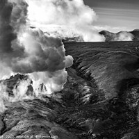 Buy canvas prints of Aerial view of volcanic natural hot steam venting  by Spotmatik 