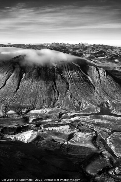 Aerial view of Icelandic volcanic landscape Europe Picture Board by Spotmatik 