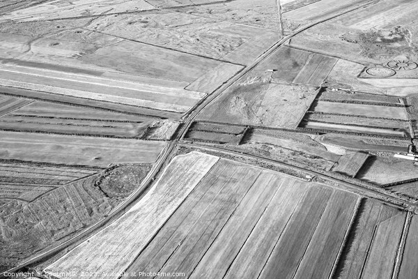 Aerial view of Icelandic agricultural farming crops Europe Picture Board by Spotmatik 