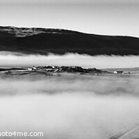 Buy canvas prints of Aerial Panoramic of Icelandic early morning mist by Spotmatik 