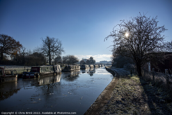 Sunrise in winter at Trent and Mersey canal in Cheshire UK Picture Board by Chris Brink