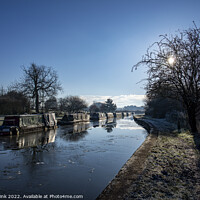 Buy canvas prints of Sunrise in winter at Trent and Mersey canal in Cheshire UK by Chris Brink
