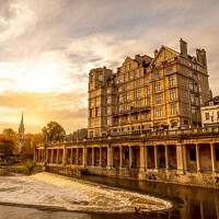 Buy canvas prints of Pulteney Autumn Sunrise  by Cameron Gormley