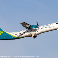 Buy canvas prints of Aer Lingus EI-HDH ATR 72-600 Ascending Airliner by Stephen Thomas Photography 