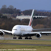 Buy canvas prints of Giant Emirates Airbus 380A Taking Off by Stephen Thomas Photography 