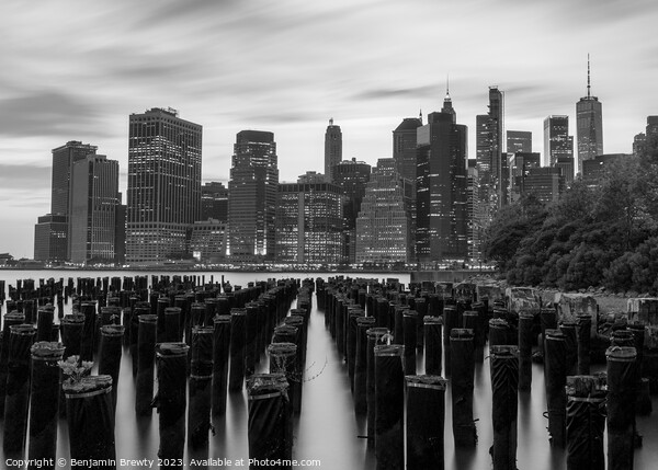 B&W NYC Skyline  Picture Board by Benjamin Brewty