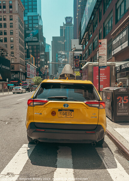 New York Yellow Taxi Picture Board by Benjamin Brewty