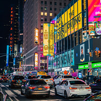 Buy canvas prints of Times Square Traffic by Benjamin Brewty