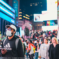Buy canvas prints of Times Square Crowsa by Benjamin Brewty