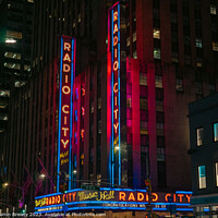 Buy canvas prints of Radio City Music Hall Neon Lights by Benjamin Brewty