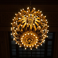 Buy canvas prints of Grand Central Terminal Chandeliers by Benjamin Brewty