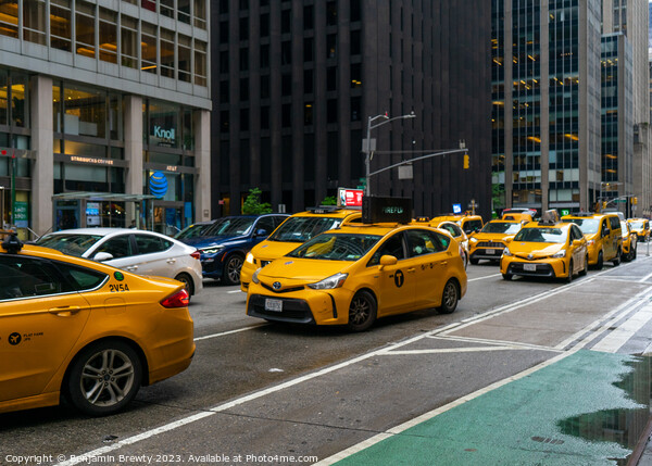 New York Yellow Taxi's Picture Board by Benjamin Brewty
