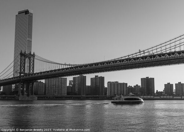 Black & White NYC Skyline  Picture Board by Benjamin Brewty