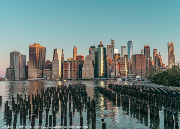 NYC Skyline Sunrise  Picture Board by Benjamin Brewty