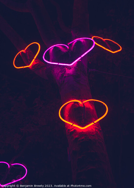 Neon Hearts  Picture Board by Benjamin Brewty