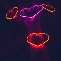 Buy canvas prints of Neon Hearts  by Benjamin Brewty