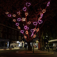 Buy canvas prints of Neon Hearts  by Benjamin Brewty