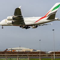 Buy canvas prints of Emirates A380 by Benjamin Brewty