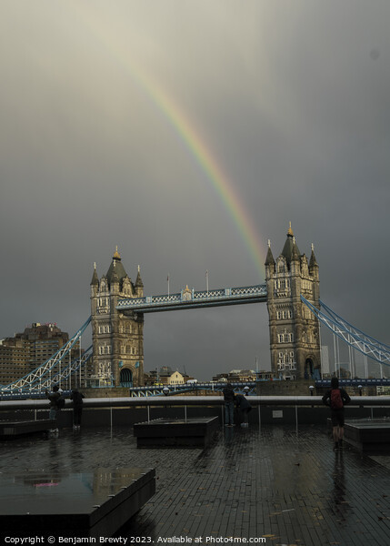 Tower Bridge Rainbow  Picture Board by Benjamin Brewty