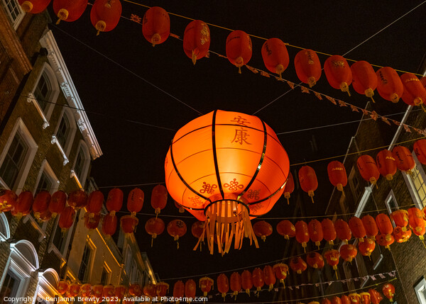 Chinatown Lantern  Picture Board by Benjamin Brewty