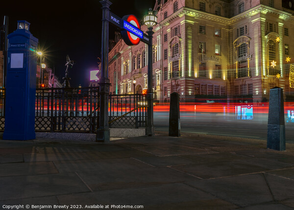 Piccadilly Circus Long Exposure Picture Board by Benjamin Brewty