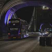 Buy canvas prints of Bus On Tower Bridge  by Benjamin Brewty
