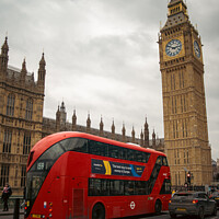 Buy canvas prints of London Bus Outside Big Ben by Benjamin Brewty