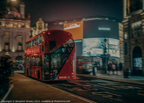 Red London Bus Motion Blur Picture Board by Benjamin Brewty