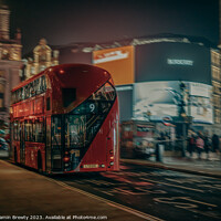 Buy canvas prints of Red London Bus Motion Blur by Benjamin Brewty