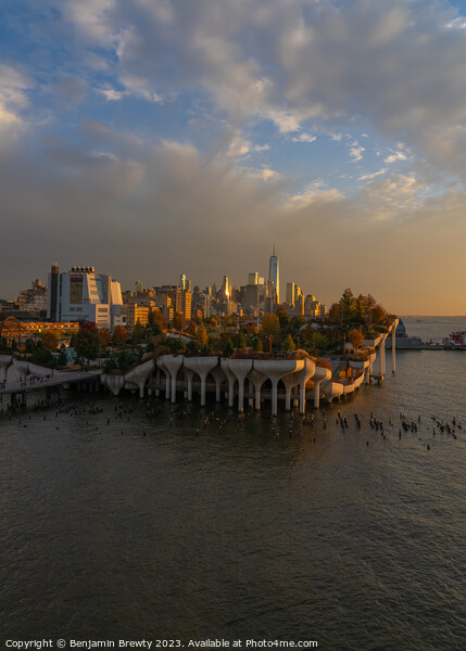 Lower Manhattan Sunset Picture Board by Benjamin Brewty