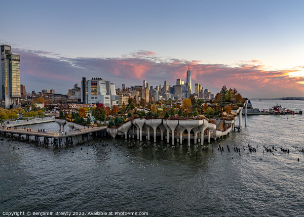 Lower Manhattan Sunset Picture Board by Benjamin Brewty