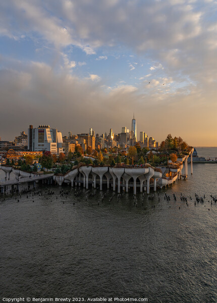 Manhattan Sunset Picture Board by Benjamin Brewty