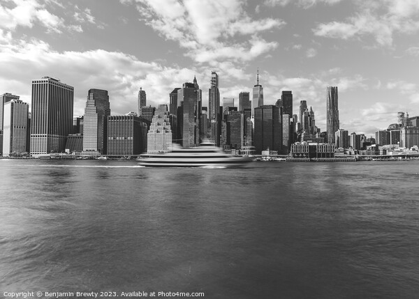 Brooklyn Bridge Park Greenway Black & White  Picture Board by Benjamin Brewty