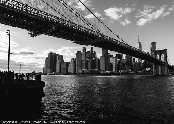 Black & White Manhattan Skyline Picture Board by Benjamin Brewty