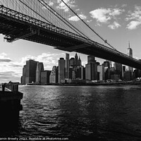 Buy canvas prints of Black & White Manhattan Skyline by Benjamin Brewty