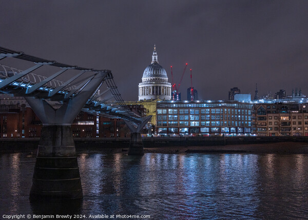 St Paul's Cathedral & The Millennium Bridge  Picture Board by Benjamin Brewty