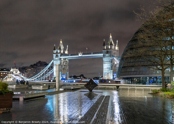 Tower Bridge At Night  Picture Board by Benjamin Brewty