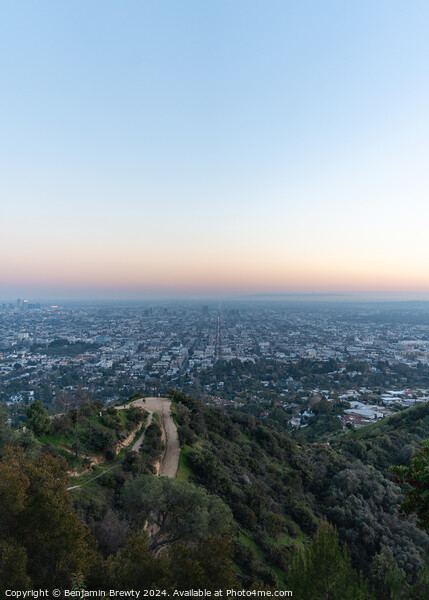 Los Angeles At Sunset Picture Board by Benjamin Brewty