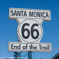 Buy canvas prints of Santa Monica Trail Sign by Benjamin Brewty