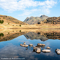 Buy canvas prints of Blea Tarn reflection Langdale Lake District National Park by Julian Carnell