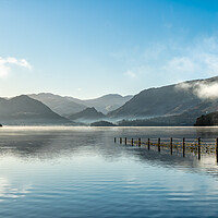 Buy canvas prints of Misty calm Derwent Water number 2 by Julian Carnell