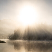 Buy canvas prints of Misty reflections in the Lake District (Derwent Water) by Julian Carnell