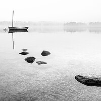 Buy canvas prints of Sailing boat on Windermere in the mist by Julian Carnell