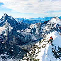 Buy canvas prints of Alpine climbers on a mountain by Julian Carnell