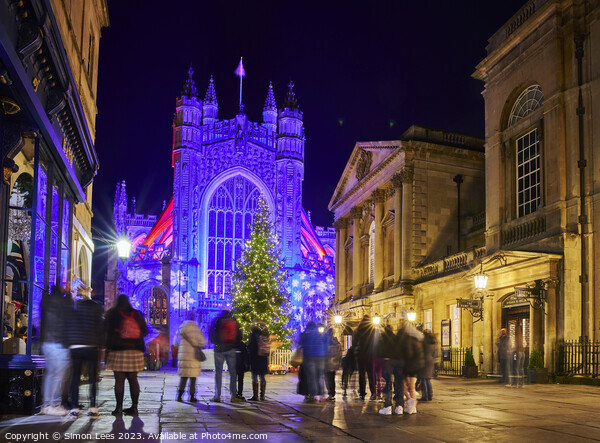 Bath Abbey lit up at Christmas Picture Board by Simon Lees