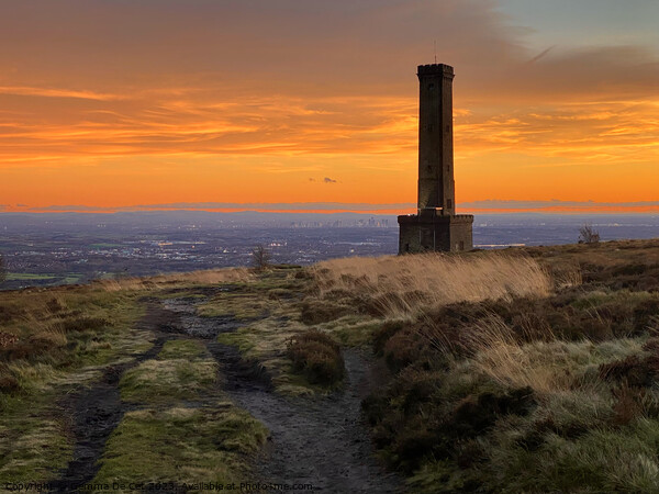 Sunset at Peel Tower, Holcombe Moor Picture Board by Gemma De Cet